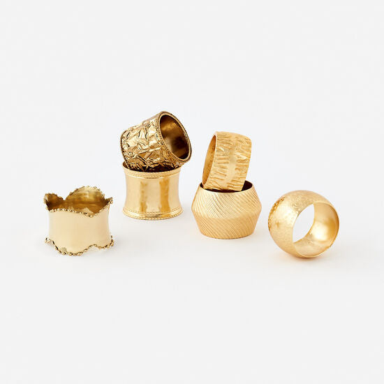 Gold Napkin Rings - 6 styles