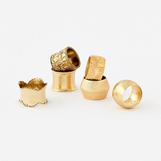Gold Napkin Rings - 6 styles