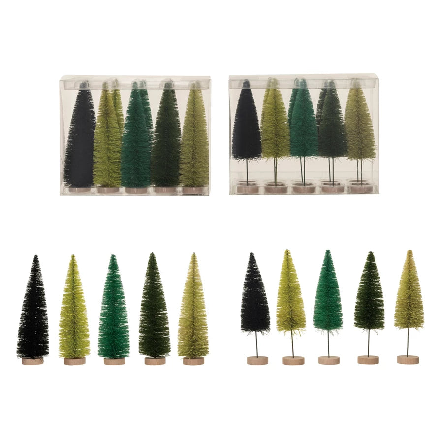 Sisal Bottle Brushed Trees - 2 styles