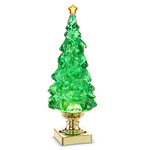 Lighted Swirling Green Glitter Tree