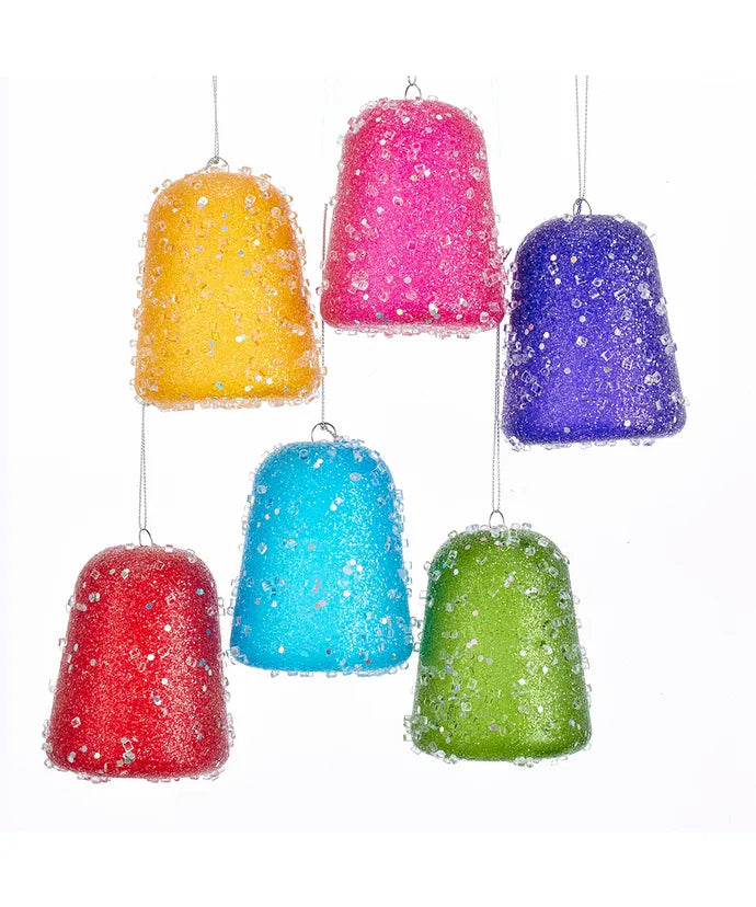 Glittered Gumdrop Ornaments - 6 colors