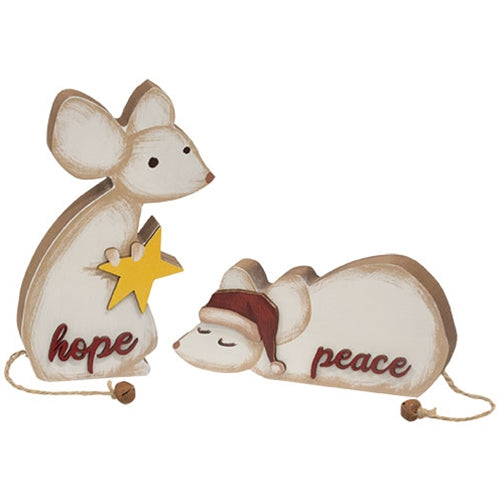 Hope and Peace Chunky Mice Sitters - Set of 2