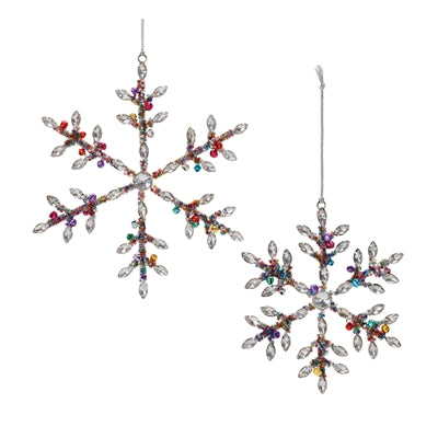 Jewel Snowflake Ornaments - 2 sizes