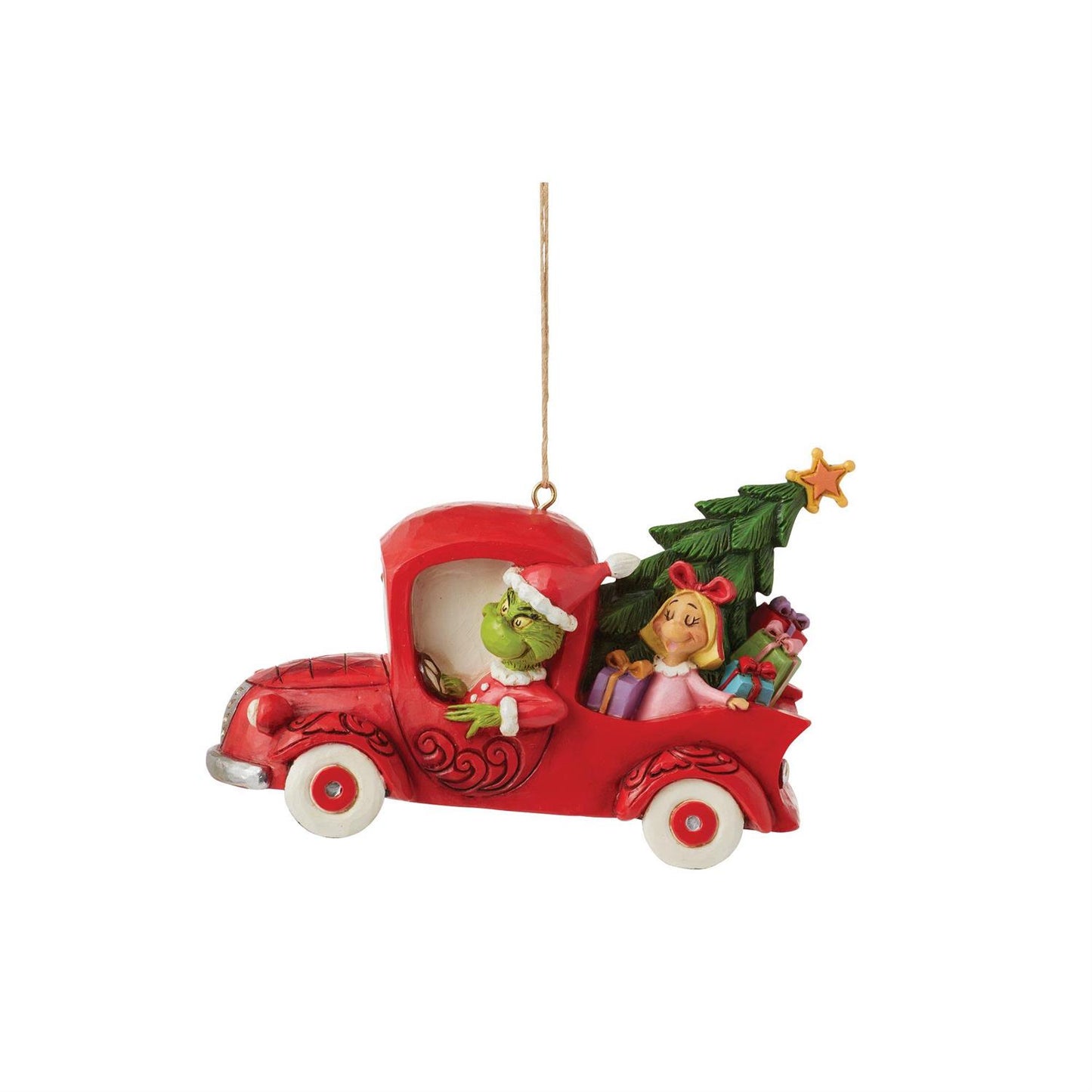 Grinch in Red Truck Ornament