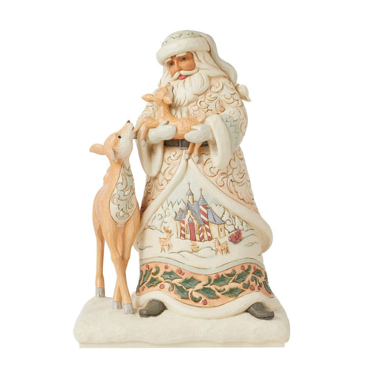 Jim Shore  Woodland Santa Holding Fawn