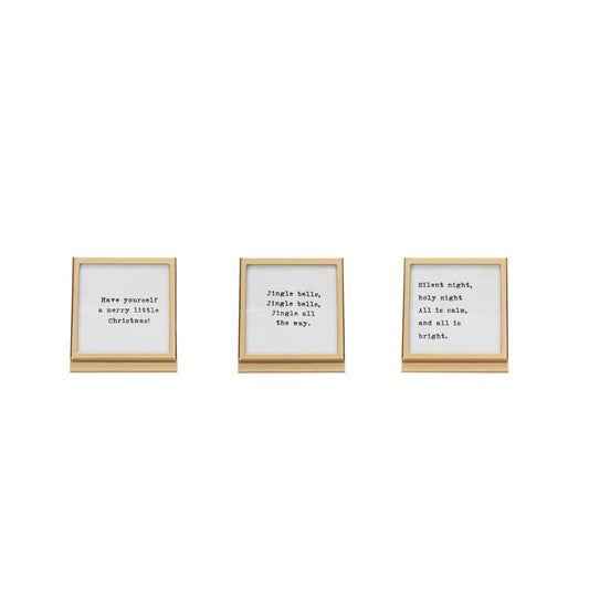 3" Metal and Glass Frame w/Saying