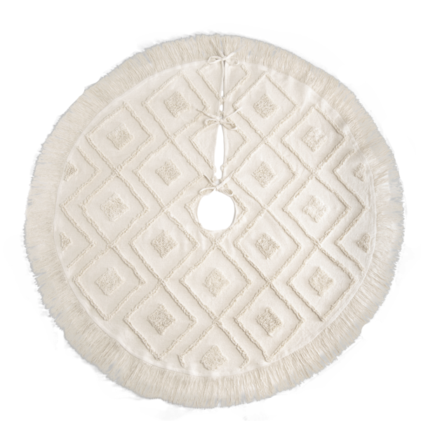 Natural Tufted Diamond tree Skirt