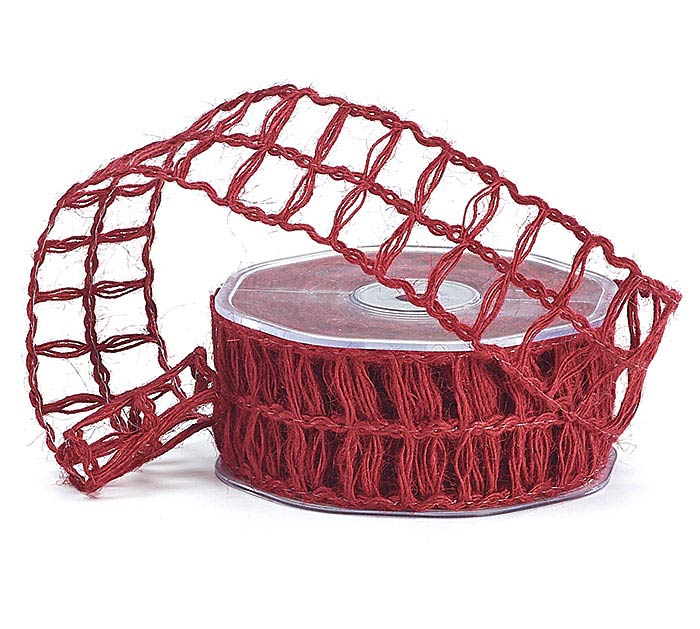 Red Lattice Jute Ribbon