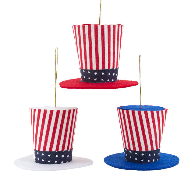 Patriotic Hat Ornament - 3 colors