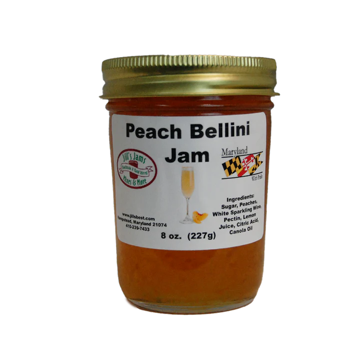 Peach Belini Jam -8 oz jar