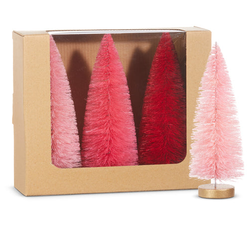 Box of Pink Bottle Brush Trees