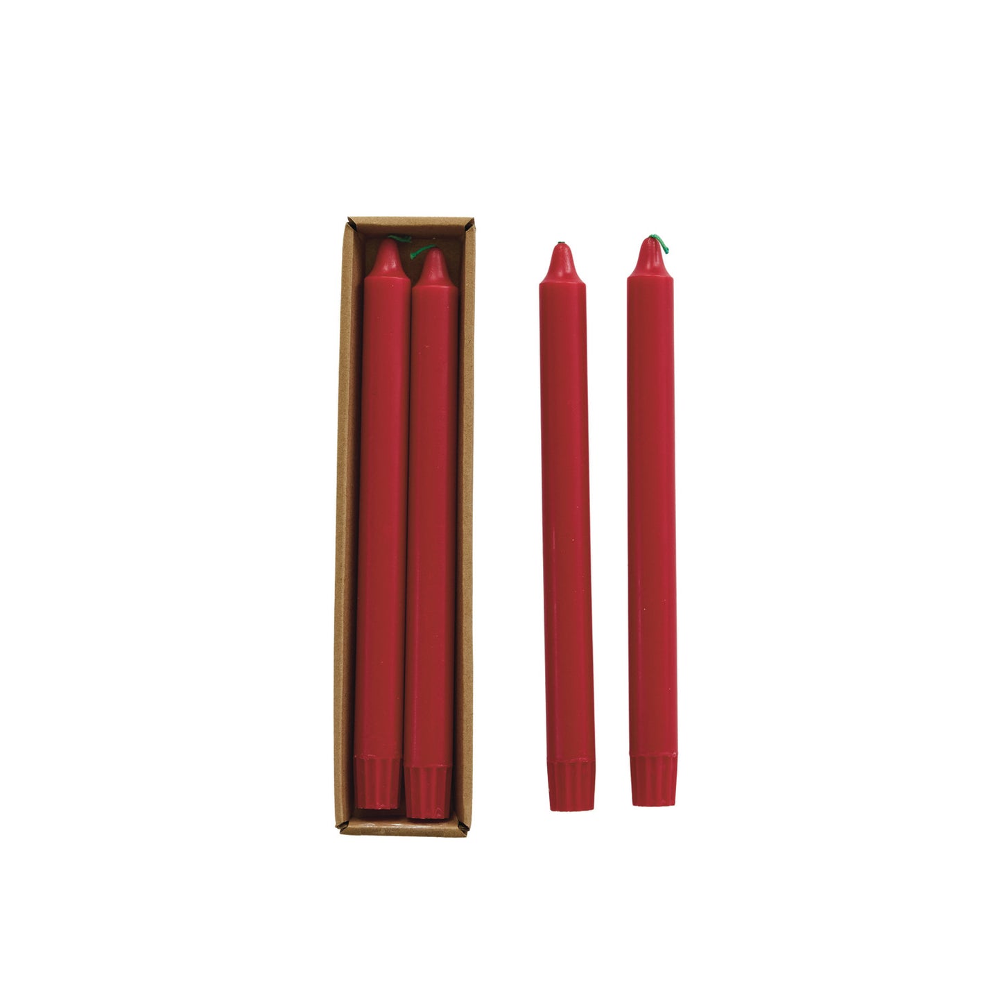 Red Taper Candle with Green Wick