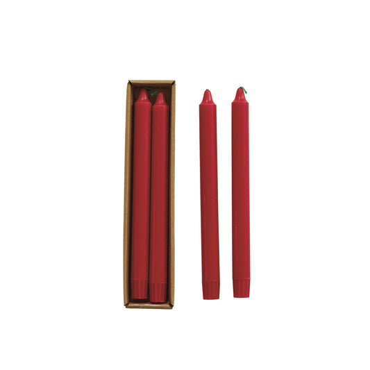 Red Taper Candle with Green Wick