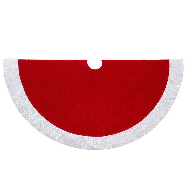 Red with White Fur Border Tree Skirt