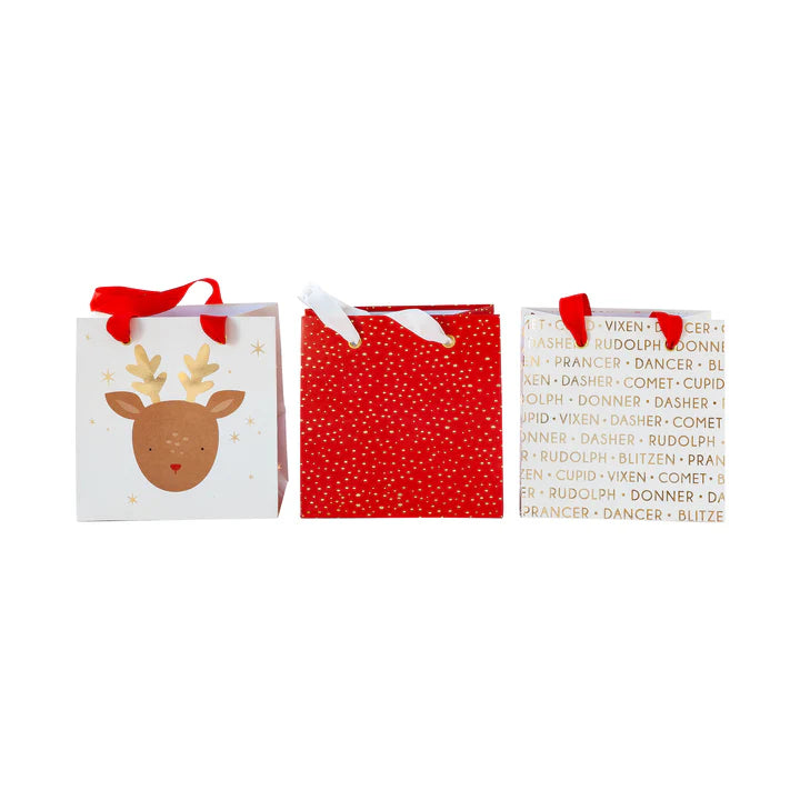 Reindeer Mini Gift Bags - Set of 6