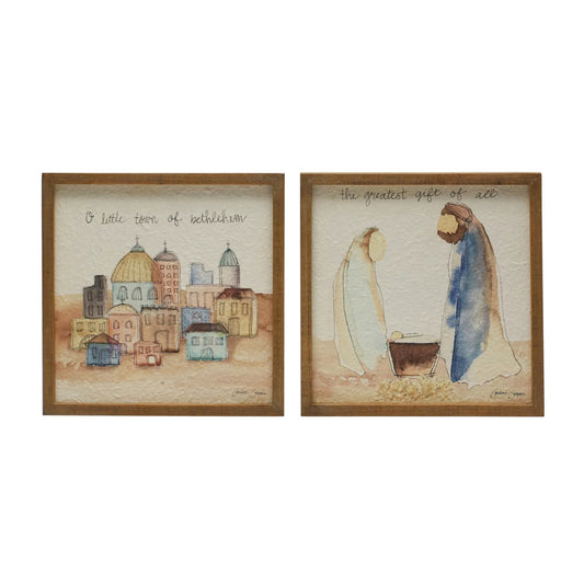 Wall Art with Holy Family & Bethlehem