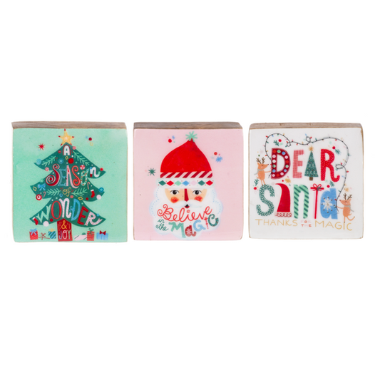 Whimsy Holiday Block Signs- 3 Styles