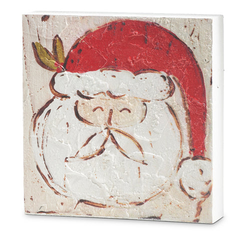 Santa Face Wood Block