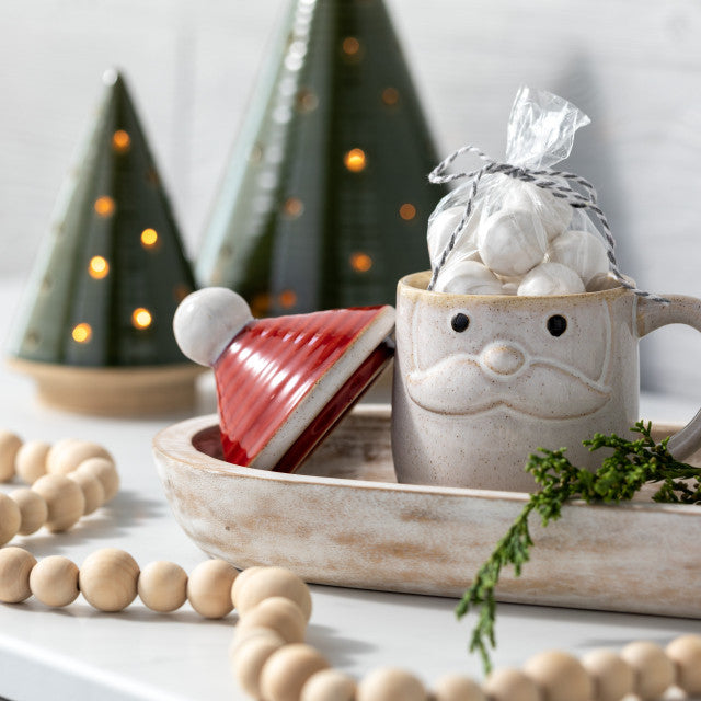 Snow Day Santa Mug with Lid