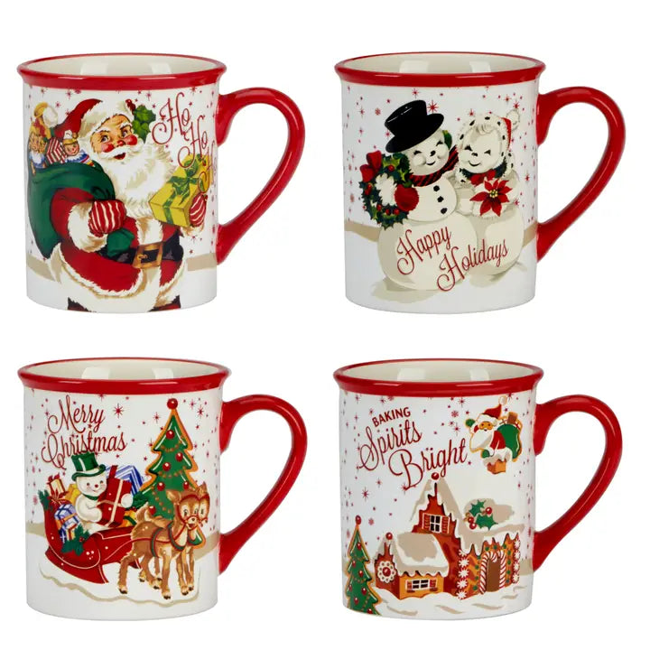 Santa Retro Mugs - 4 Styles