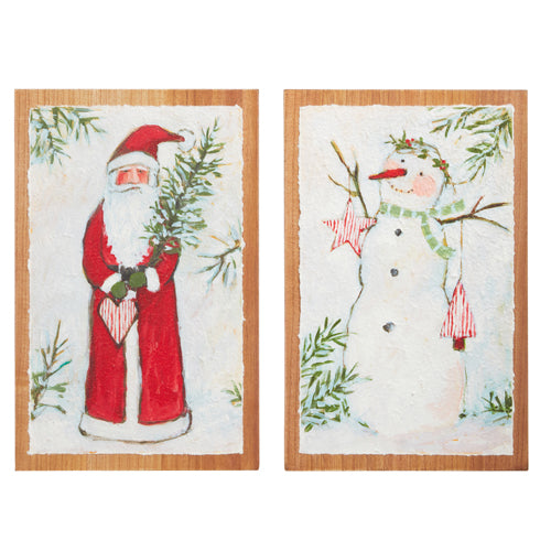 Santa and Snowman Wall Art