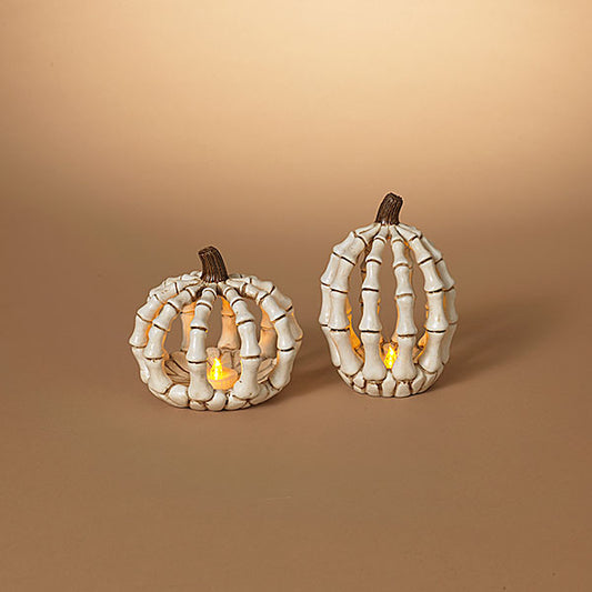 Halloween Skeleton Lighted Pumpkins - 2 styles