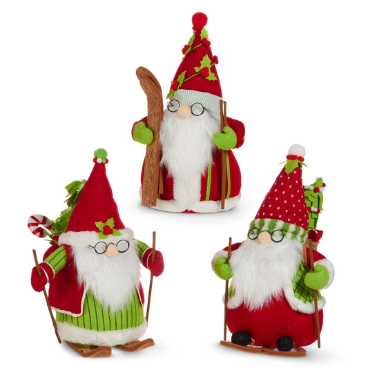 Skiing Gnome Santa