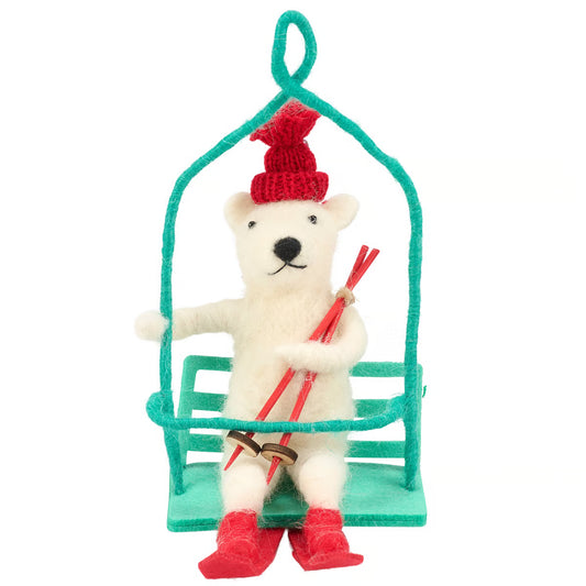 Ski Lift Bear Ornament