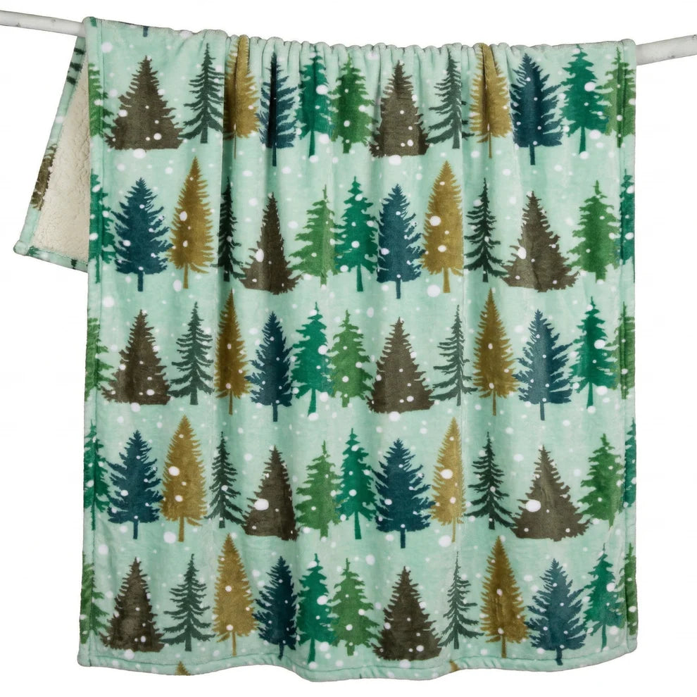 Snowflake Forest Plush Throw