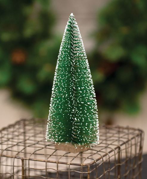 Snowy Bottle Brush Tree -7"