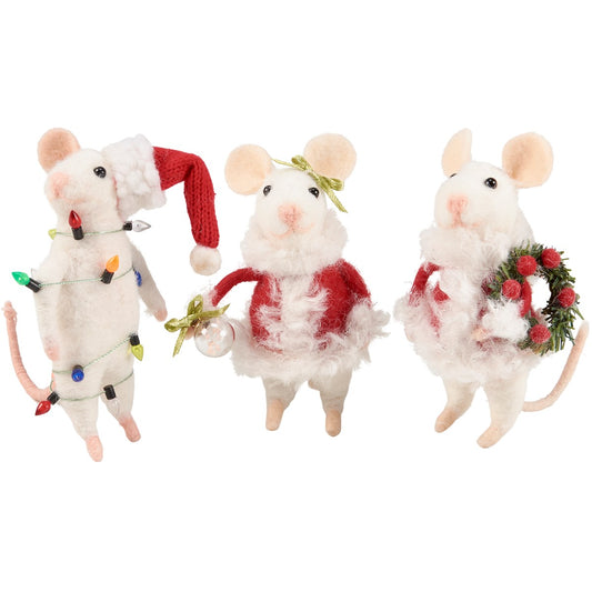 Holiday Mouse Critter Ornaments - 3 Styles