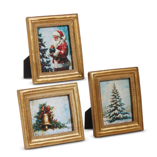 Traditional Winter Holiday Scene Framed - 3 styles