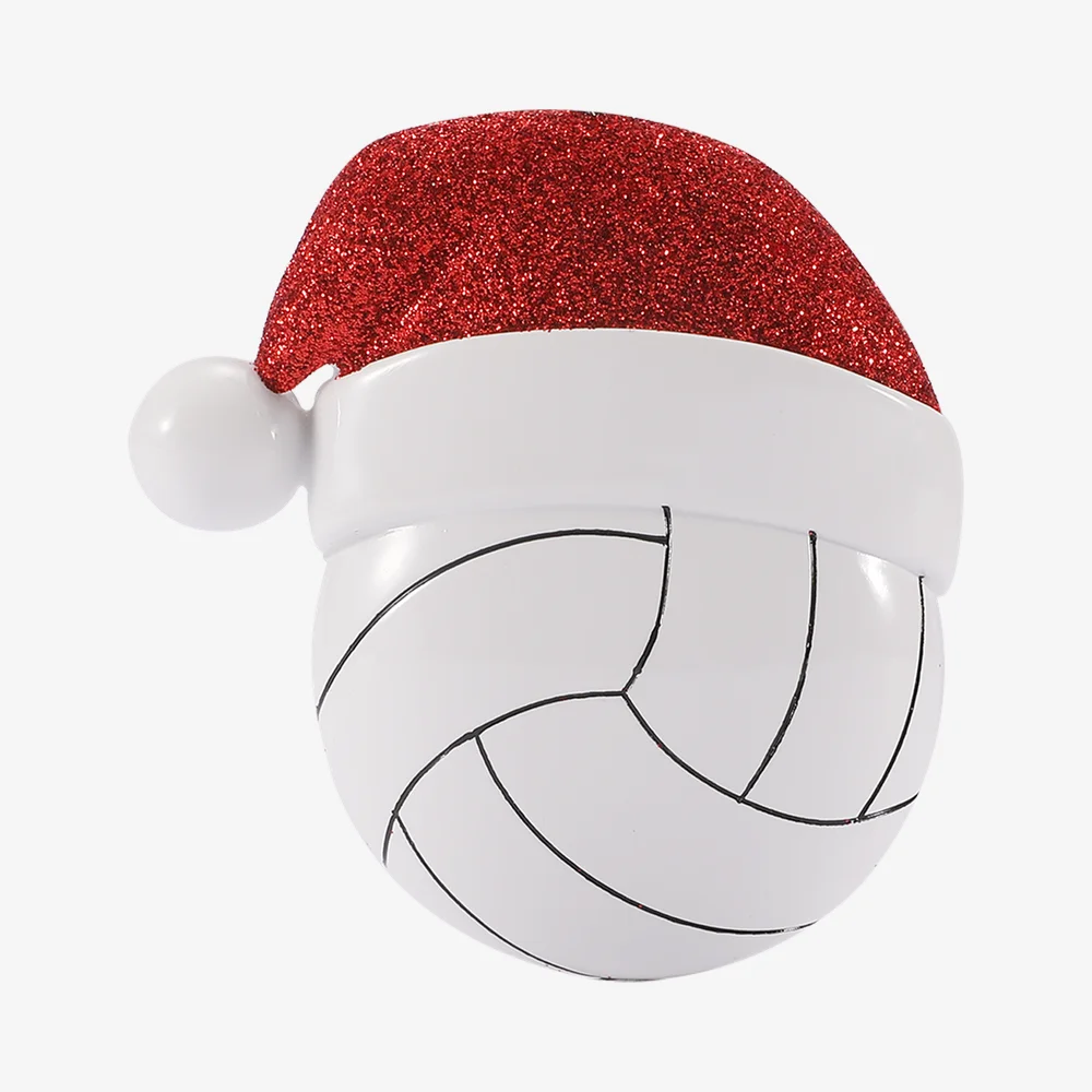 Volleyball with Santa Hat Ornament