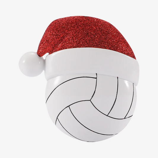Volleyball with Santa Hat Ornament