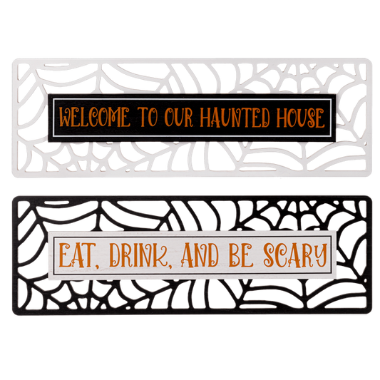 Spider Web Halloween Sign - 2 Styles