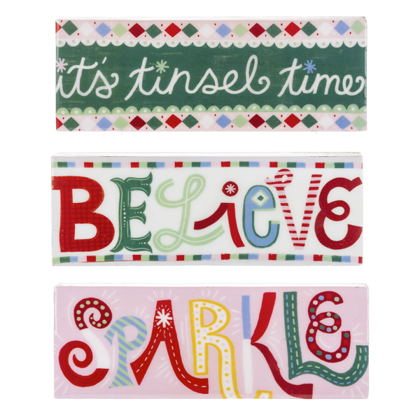 Whimsy Holiday Message Blocks - 3 styles