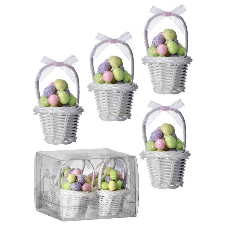 Easter Basket Ornament -2 colors, Box of Four