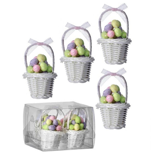 Easter Basket Ornament -2 colors, Box of Four