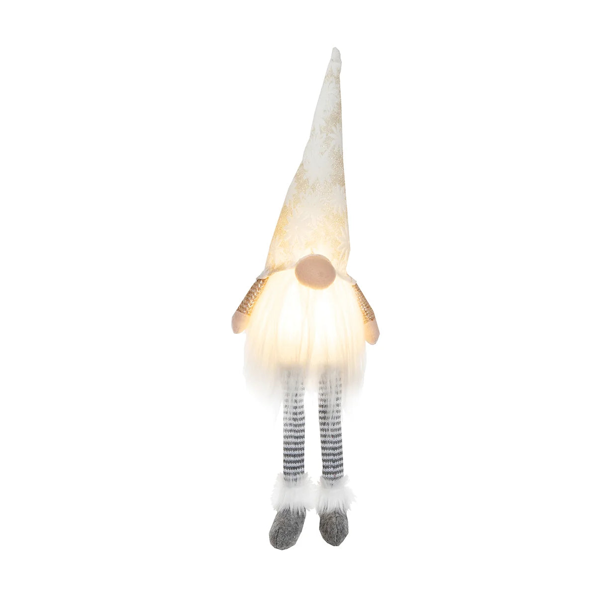 LED White Sitting Gnome