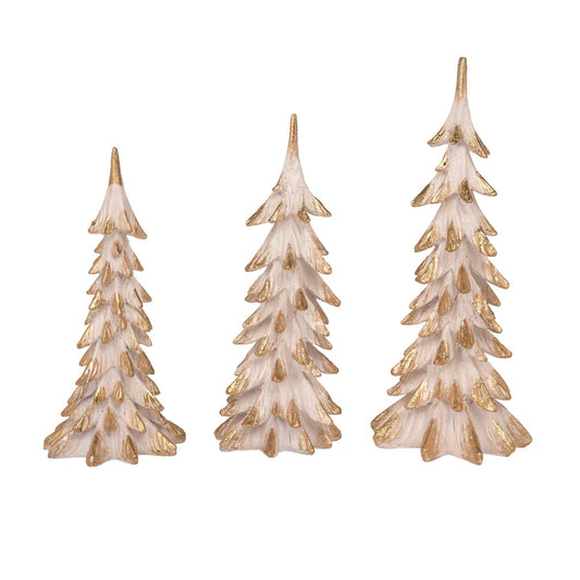 White and Gold Tipped Trees - 3 sizes