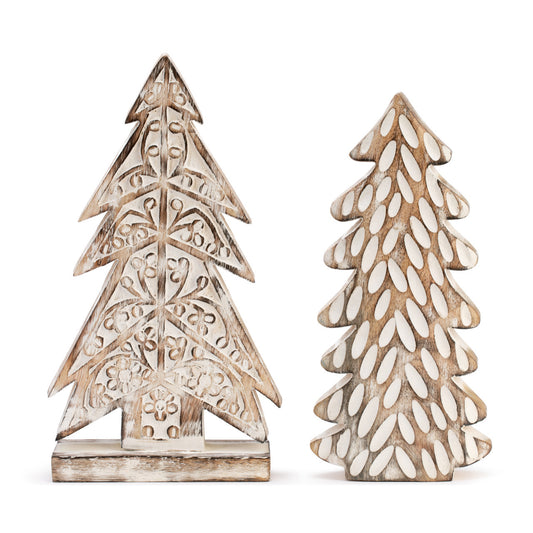 Whitewashed Wood Trees - 2 sizes & designs