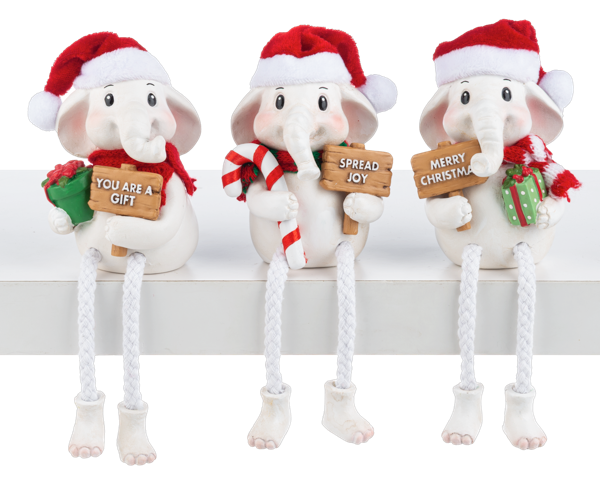 White Elephant Shelf Sitter - 3 styles