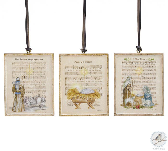 Wood Hymn Ornaments - 3 Styles