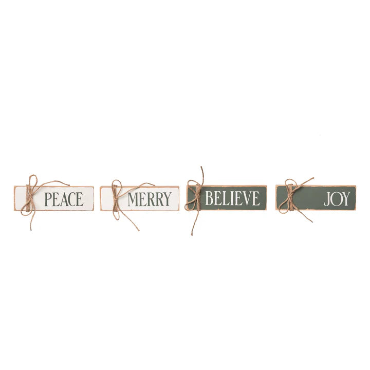 Wooden Signs with Christmas Words - 4 styles