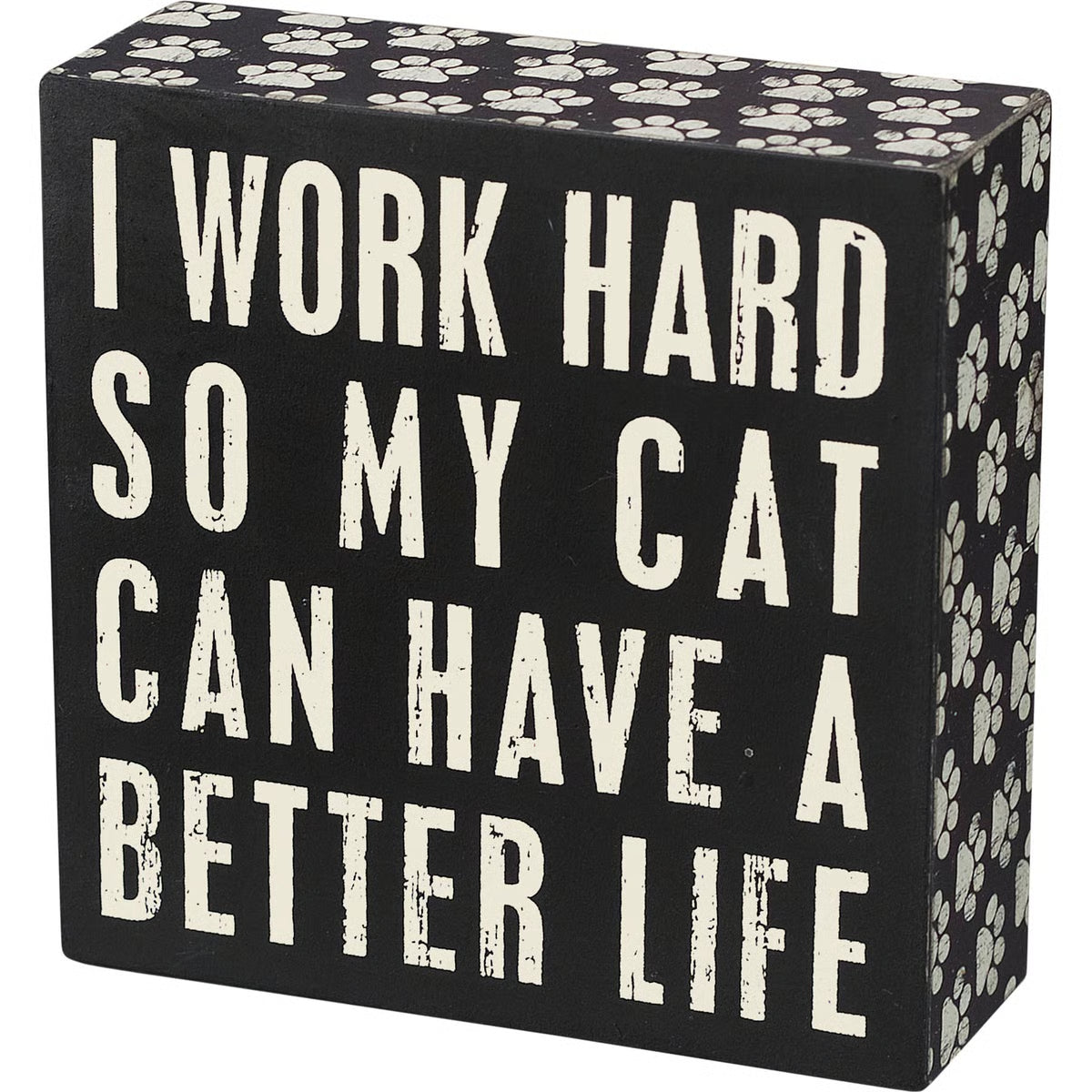 Cat Can Hav a Better Life Box Sign