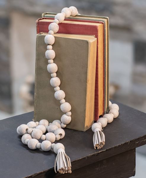 Distressed Bead Garland with Tassels