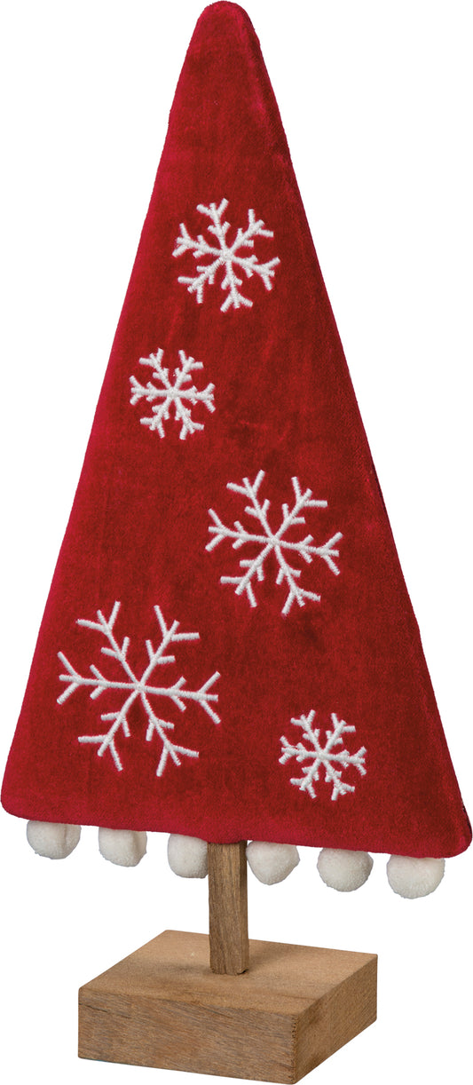 red, snowflake, tree, christmas, tabletop