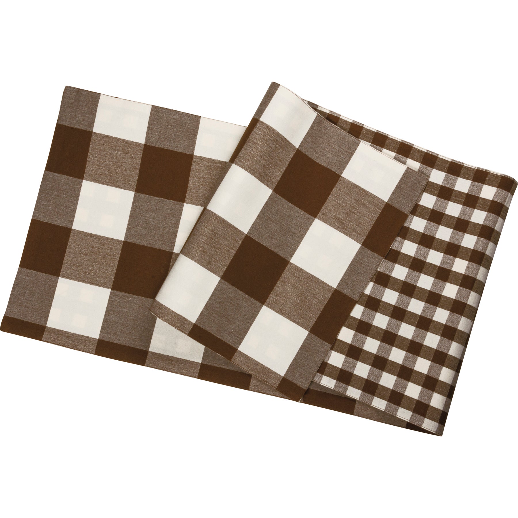 brown, cream, buffalo check, runner, fall, thanksgiving