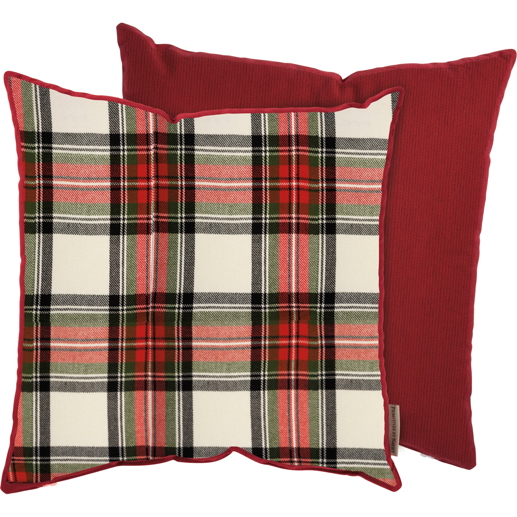 pillow, cream plaid, christmas, everyday