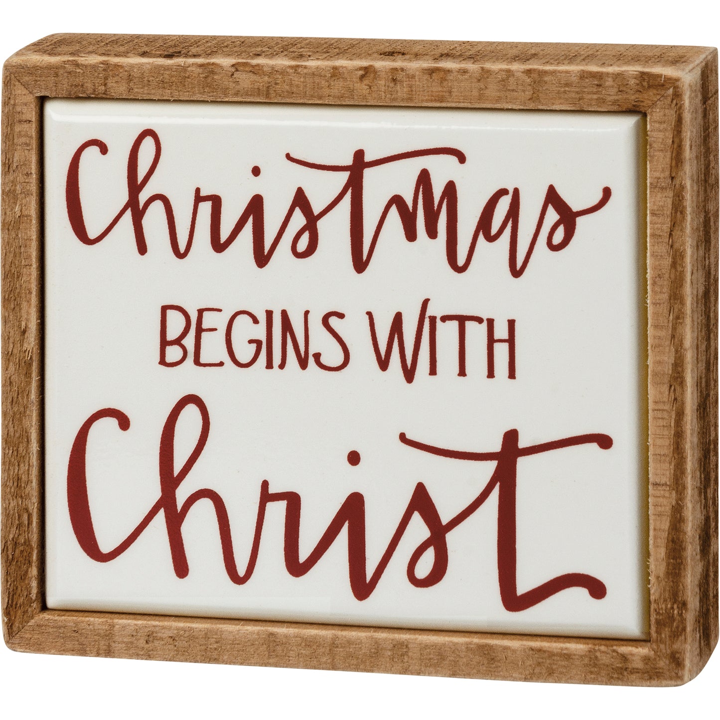 christmas, christ, sign, block, wood, tier tray, shelf sitter